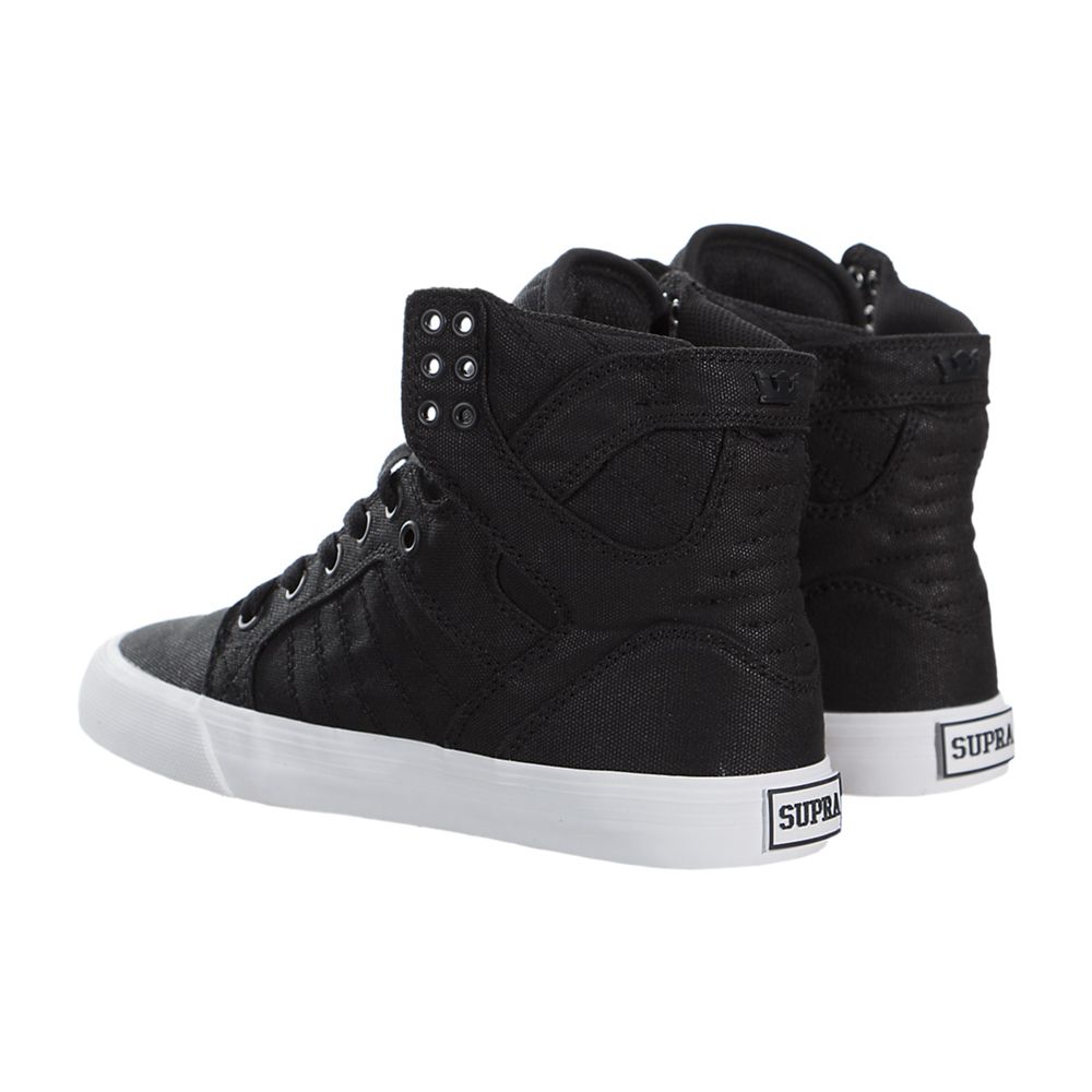 Baskets Montantes Supra SkyTop Noir Black/White Femme | PTW-13686075